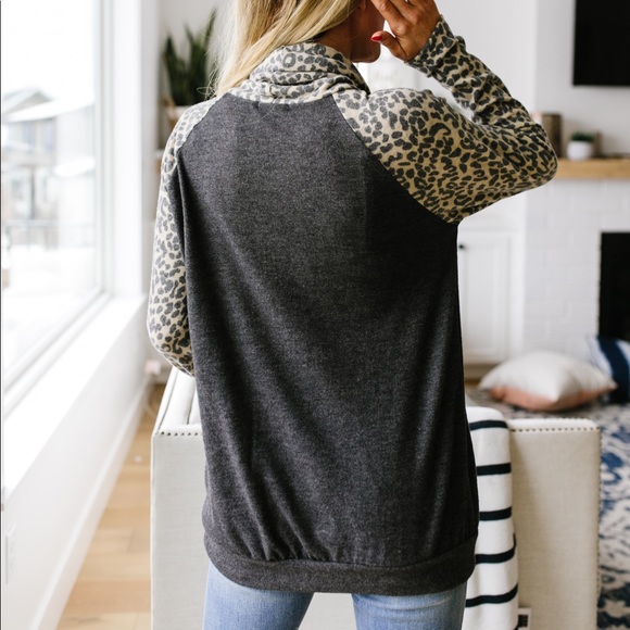 Cheetah Cowl Neck Pullover - Picture 5 of 9